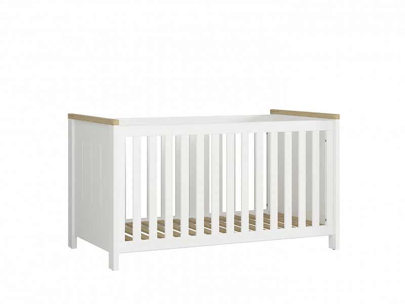 DREVISO BABY dětská postýlka 70x140, bílá/dub westminster