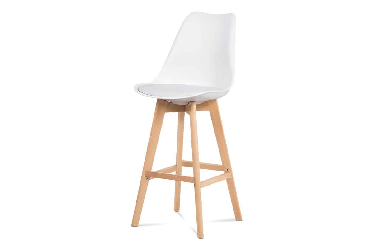 Jídelní židle CTB-801 WT, bílý plast+ekokůže/buk masiv
