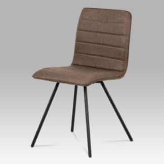 Jídelní židle CT-111 BR2, hnědá látka/černý mat