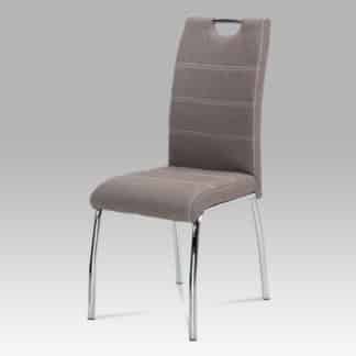 Jídelní židle HC-486 COF2, hnědá látka/chrom