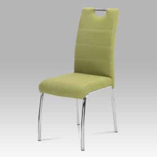 Jídelní židle HC-486 GRN2, zelená látka/chrom
