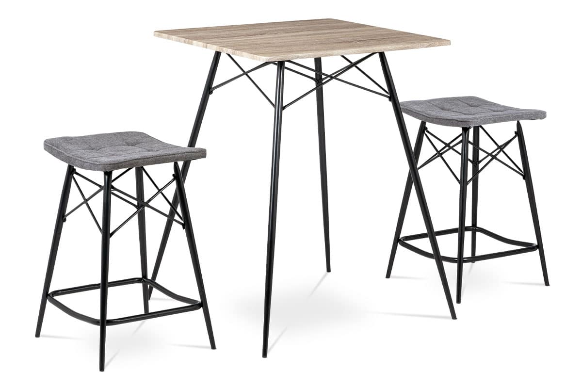 Barový set (1+2) AUB-2005 SON, dub sonoma/modrá/černá