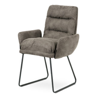 Jídelní židle DCH-256 BR3, hnědá látka/kov šedý