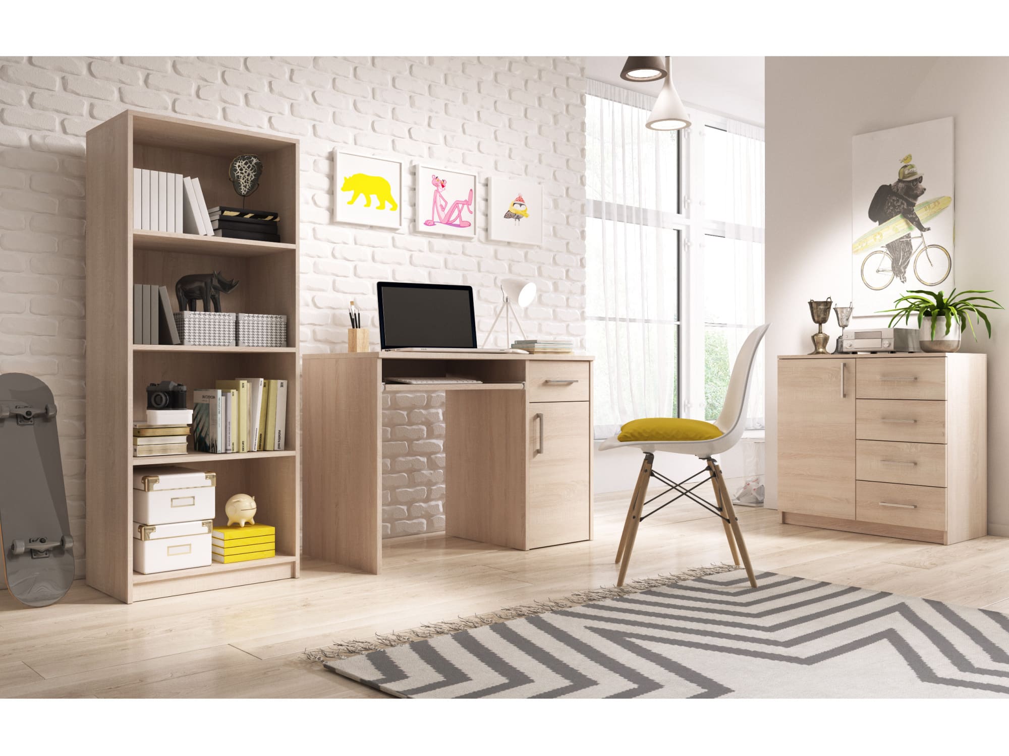 Kancelářská sestava ARTA 03, bílý mat