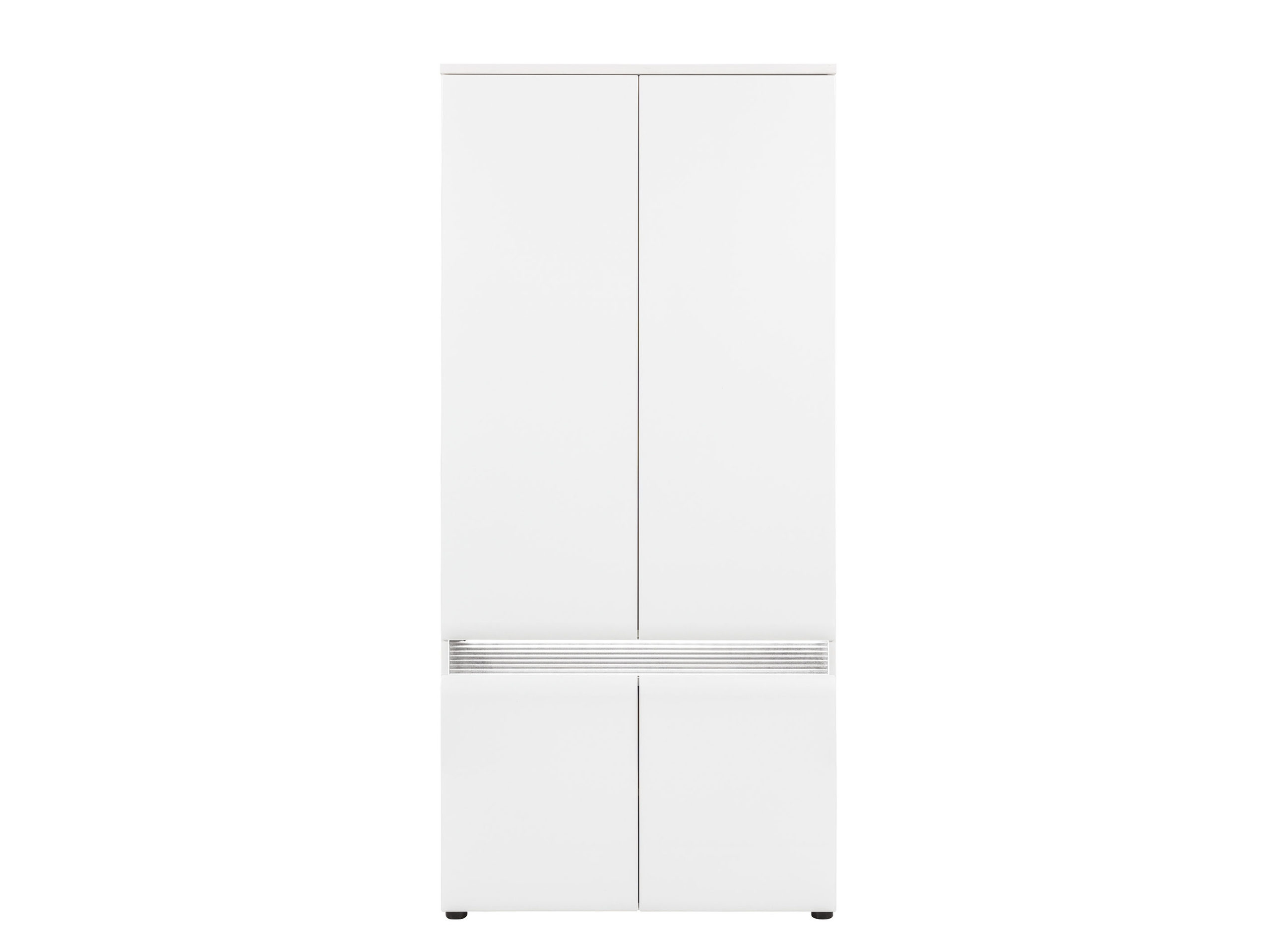 N9 - Dvoudveřová skříň NEO N9 s LED osvětlením, vysoký bílý lesk/beton