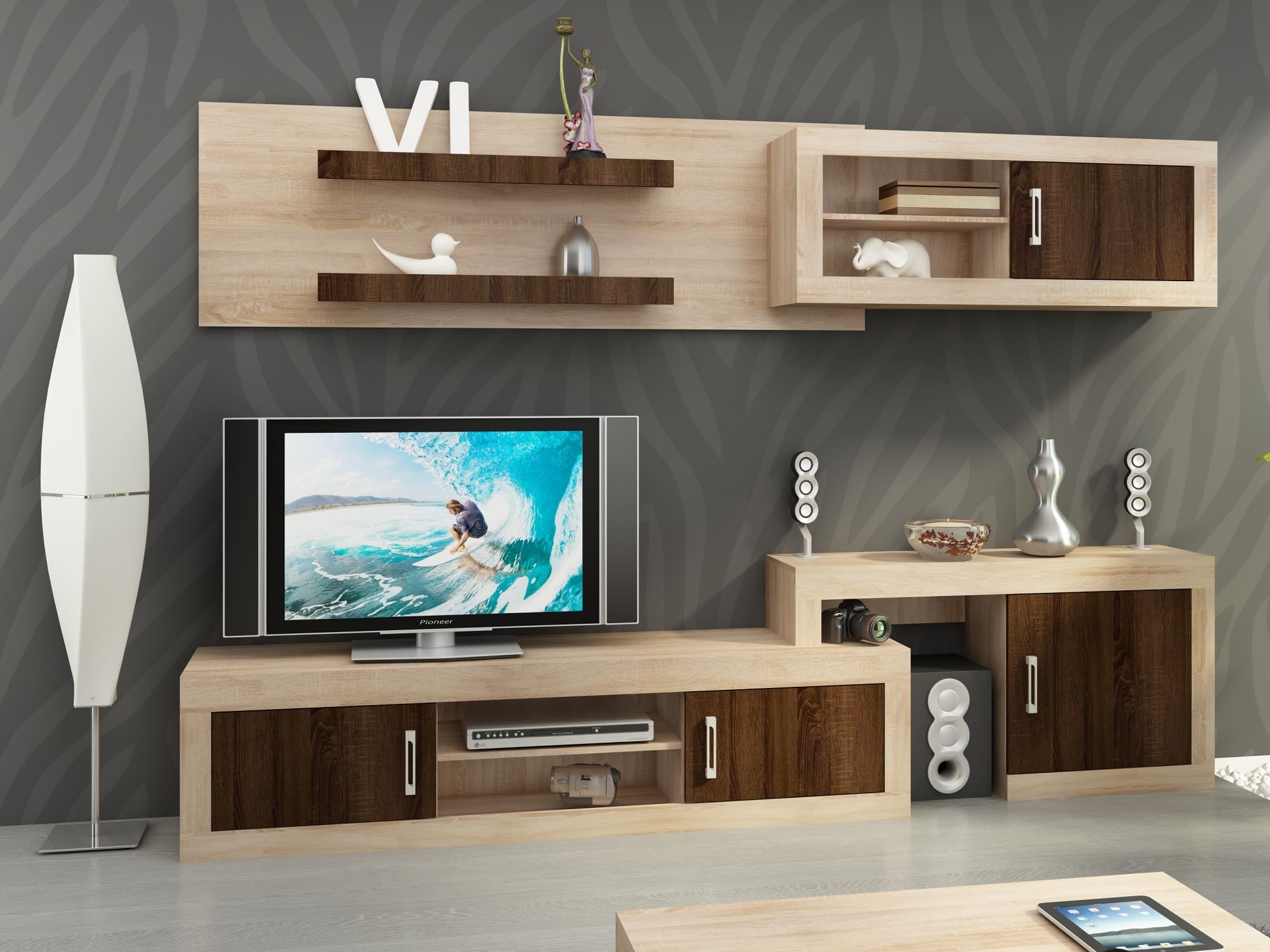 Obývací stěna VERIN 1, dub sonoma/dub sonoma tmavý