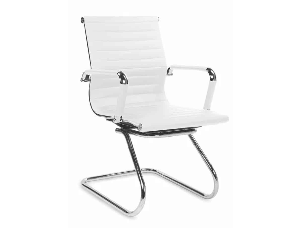 Jednací židle PRESTIGE SKID, bílá