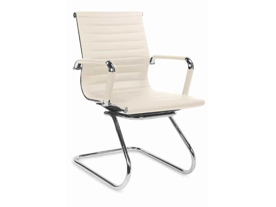 Jednací židle PRESTIGE SKID, krémová