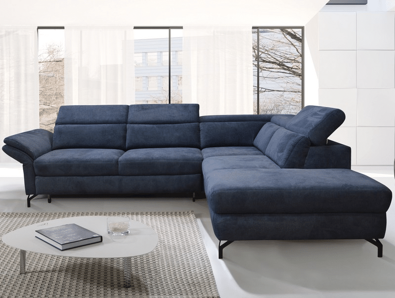 Rohová sedací souprava Colby 2F-OTM, modrá látka