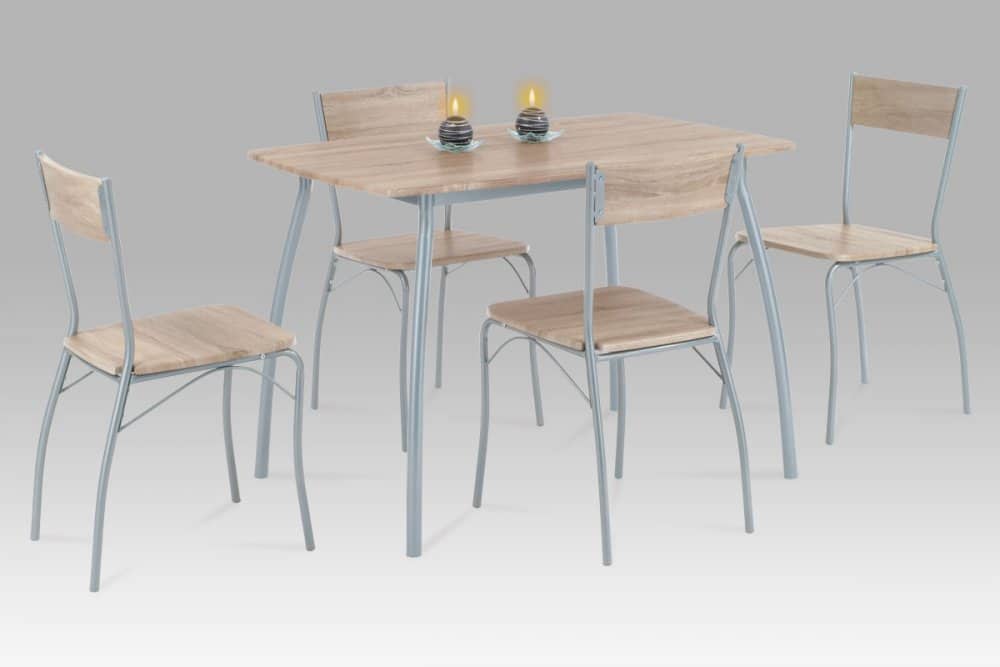 Jídelní set HANS SON 1 + 4 dub sonoma / šedá Autronic