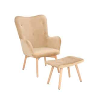 Křeslo s taburetem LAGER NEW Tempo Kondela Béžová