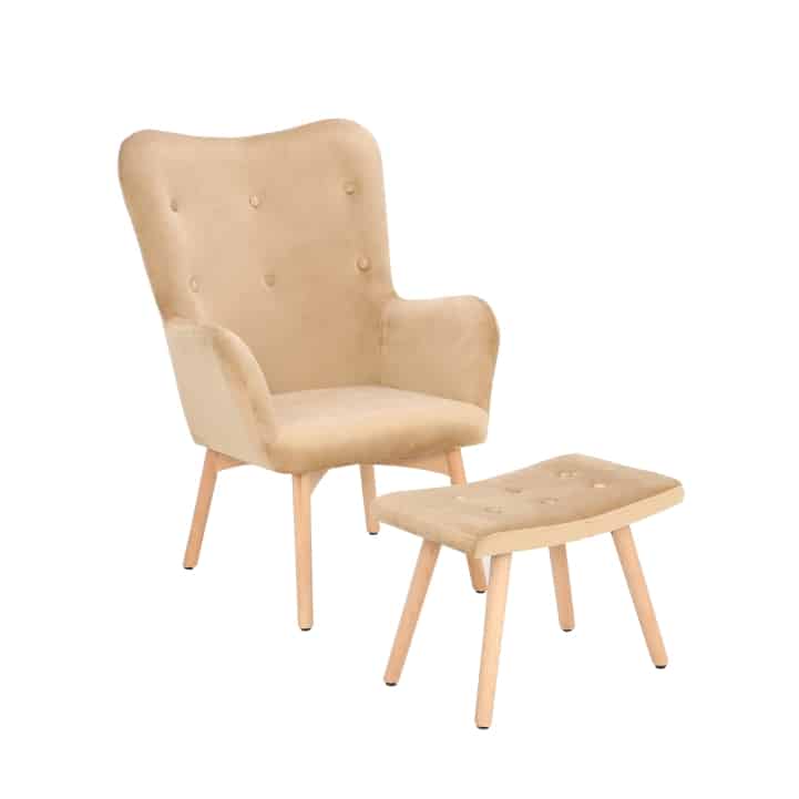 Křeslo s taburetem LAGER NEW Tempo Kondela Béžová