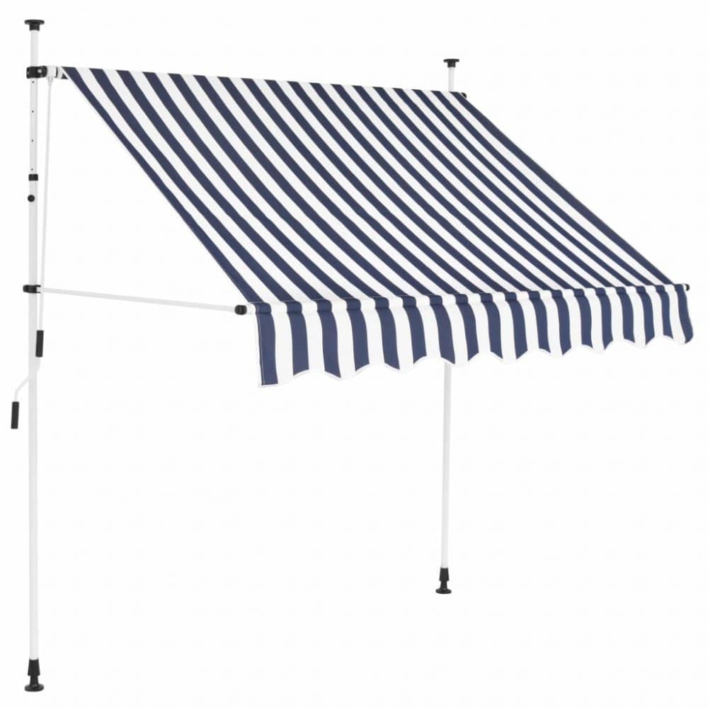 Zatahovací markýza 150x120 cm Dekorhome Bílá / modrá