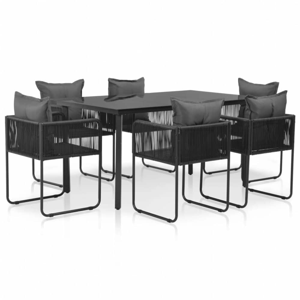 Zahradní jídelní set 13 ks černá