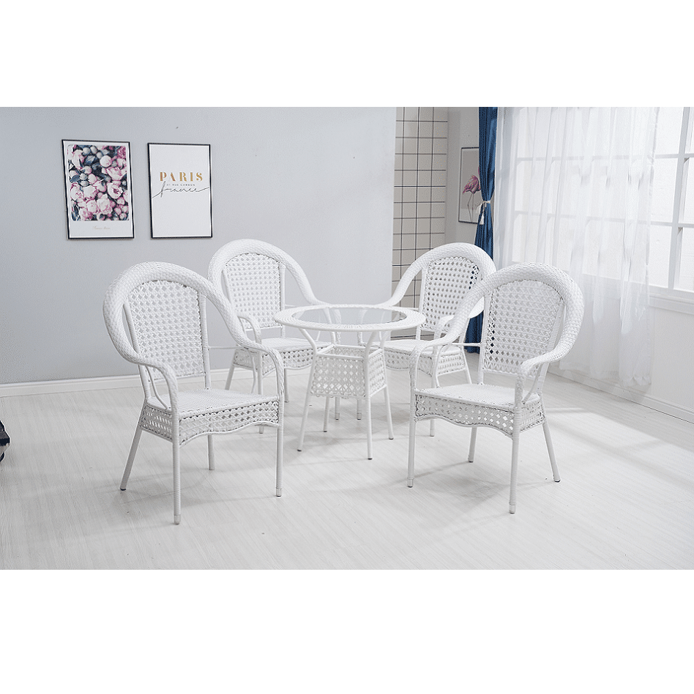 Zahradní jídelní set 5 ks KOVEN bílá Tempo Kondela