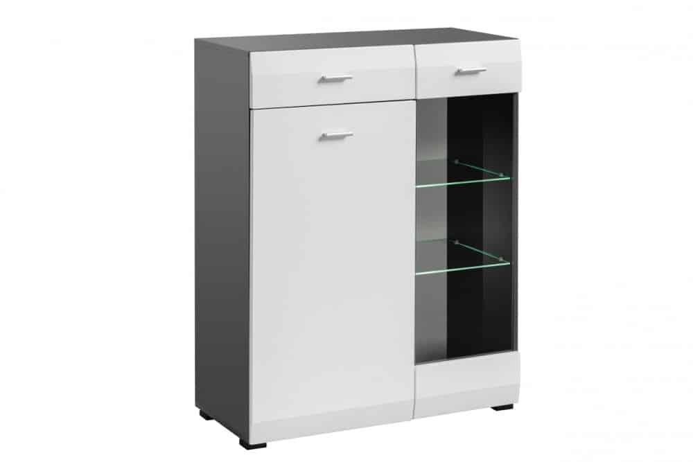 Komoda Clif GL grafit/bílý mat - HALMAR