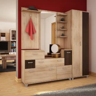 Předsíň se skříní GRAND, barva: dub sonoma/dub sonoma tmavý