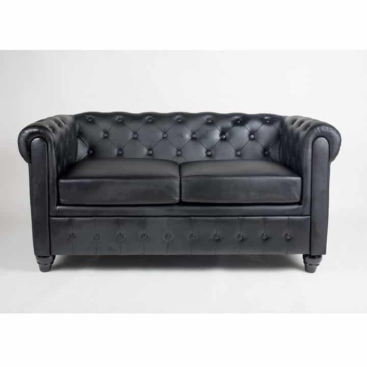 2-Sed, Ekokůže / Masiv, Černá, CHESTERFIELD 0000150080 Tempo Kondela