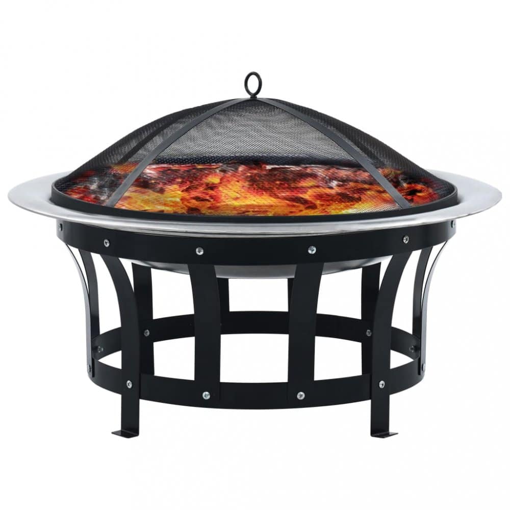 Přenosné ohniště s grilem nerezová ocel Dekorhome