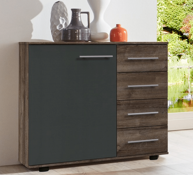 Komoda se zásuvkami Nora, bahenní dub/grafitová