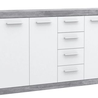 Komoda Baccio 241, beton/bílá