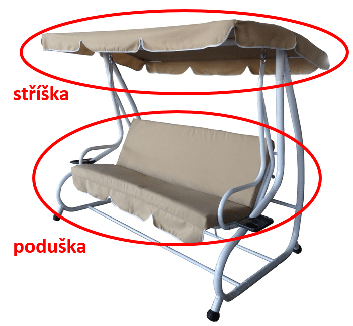 Stříška+podušky k houpačce De Luxe béžová ROJAPLAST Béžová