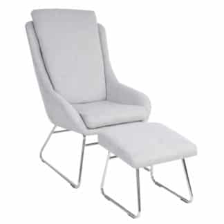 Křeslo s podnožkou LOMAN šedá Tempo Kondela