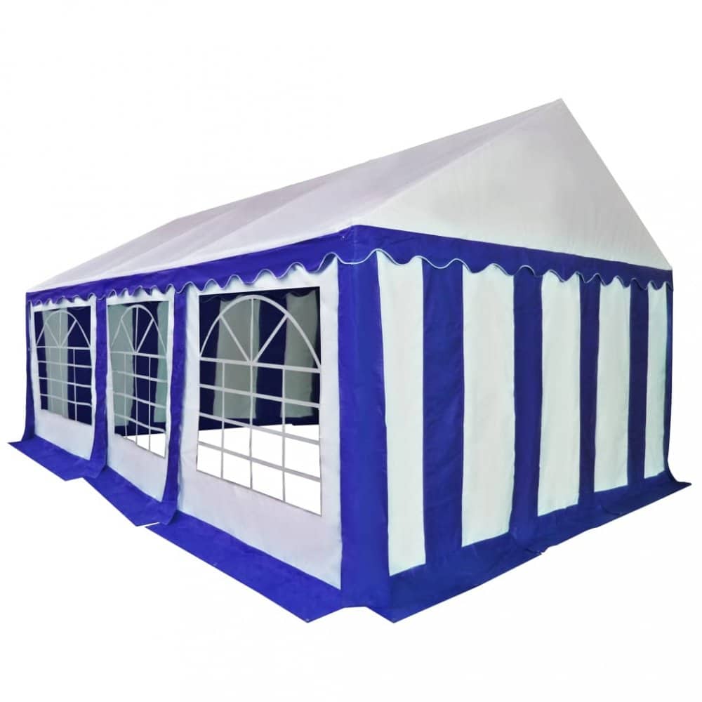 Zahradní altán PVC 4 x 6 m Dekorhome Bílá / modrá