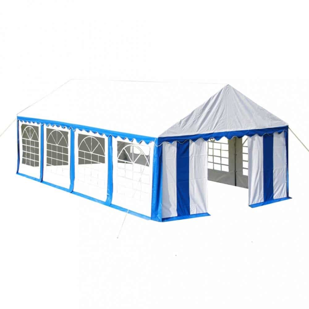Zahradní altán PVC 4 x 8 m Dekorhome Bílá / modrá