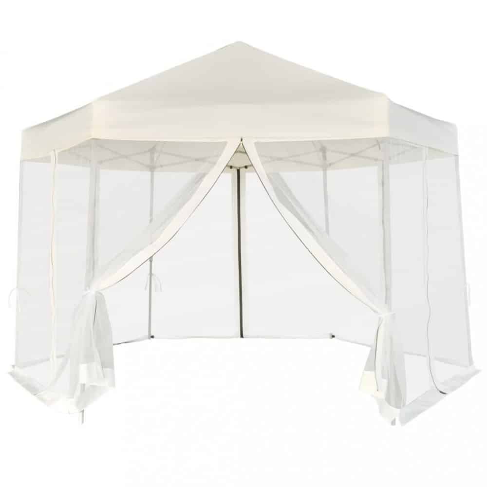 Zahradní party stan s 6 stěnami 3,6 x 3,1 m Dekorhome Krémová