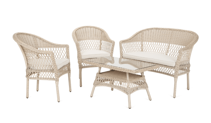Zahradní ratanová sestava béžová