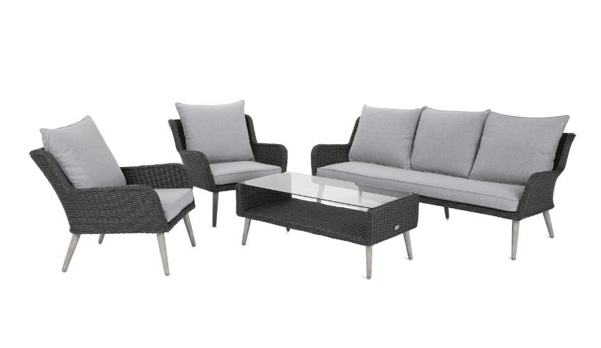 Zahradní ratanová sestava Šedá