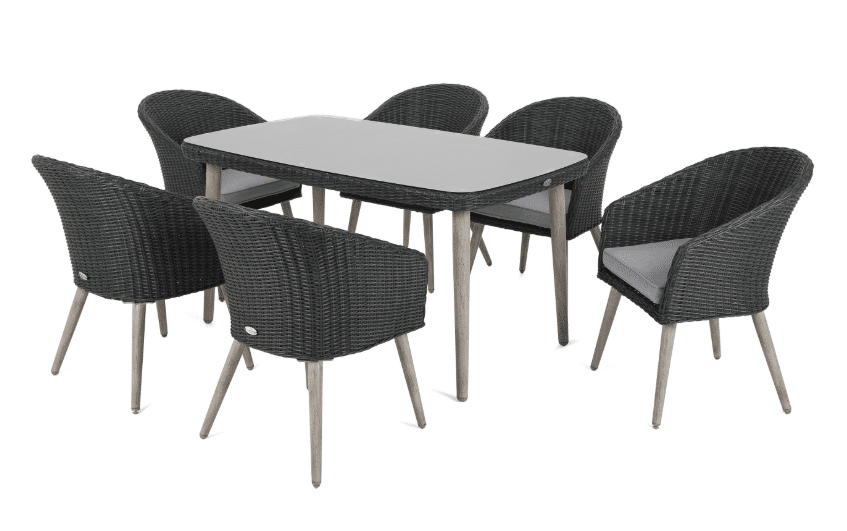 Zahradní jídelní set 6+1 Šedá