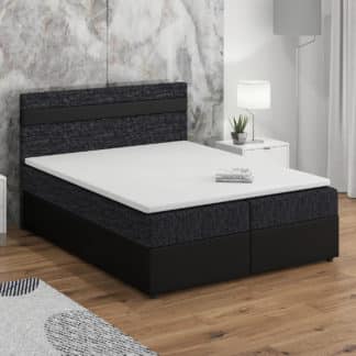 Postel boxspring MODENA 180x200 cm, černá látka/černá ekokůže