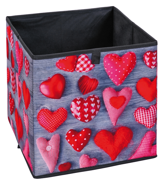 Úložný box Heart 2, motiv srdce se vzorem