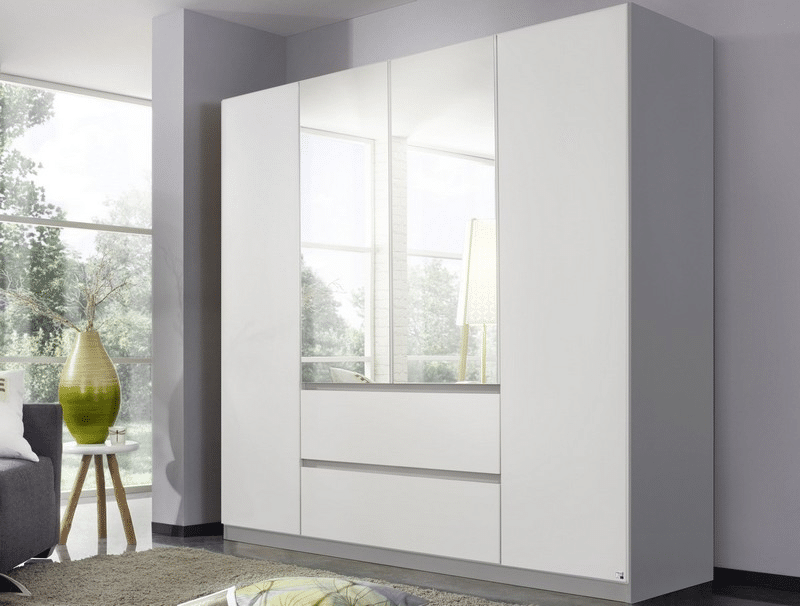 Šatní skříň Nidda, šedá/bílá