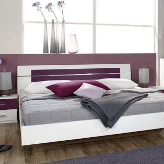 Asko Postel s nočními stolky Burano 160x200 cm, bílá/fialová