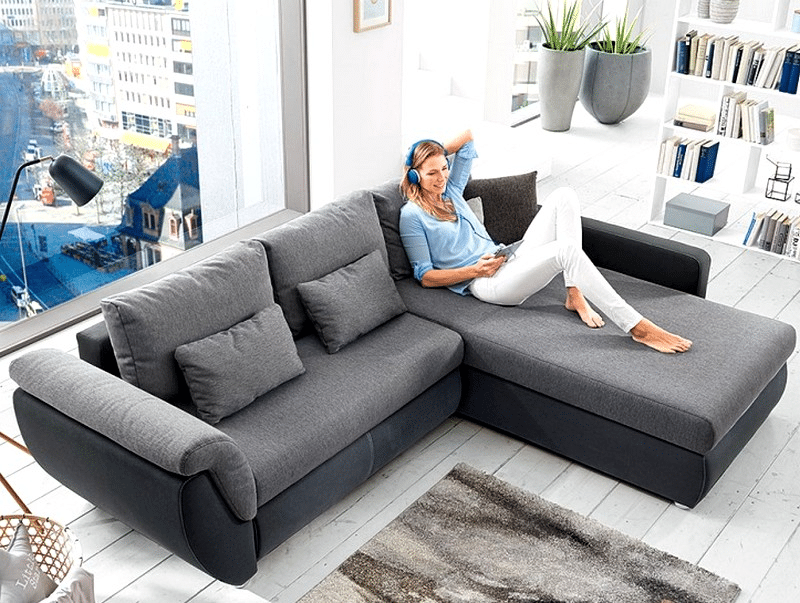 Asko Rohová sedací souprava Torgau, černá/šedá tkanina