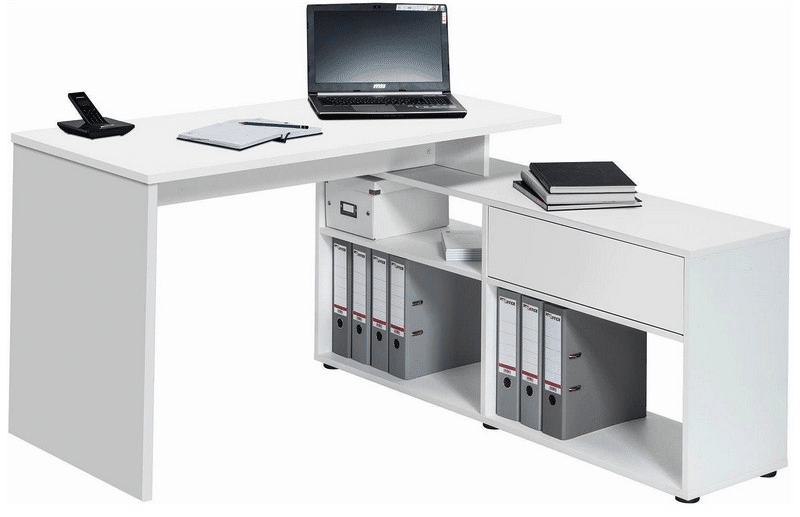 Asko Rohový psací stůl Typ 4019, celobílý