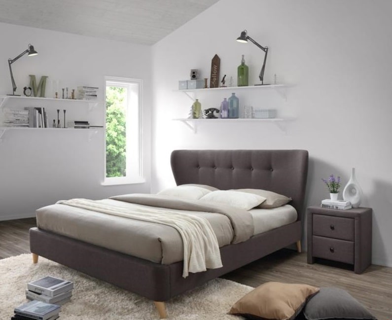 Postel Viena včetně roštu hnědá Halmar