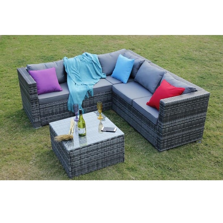 Zahradní ratanový set HODOR šedá Tempo Kondela