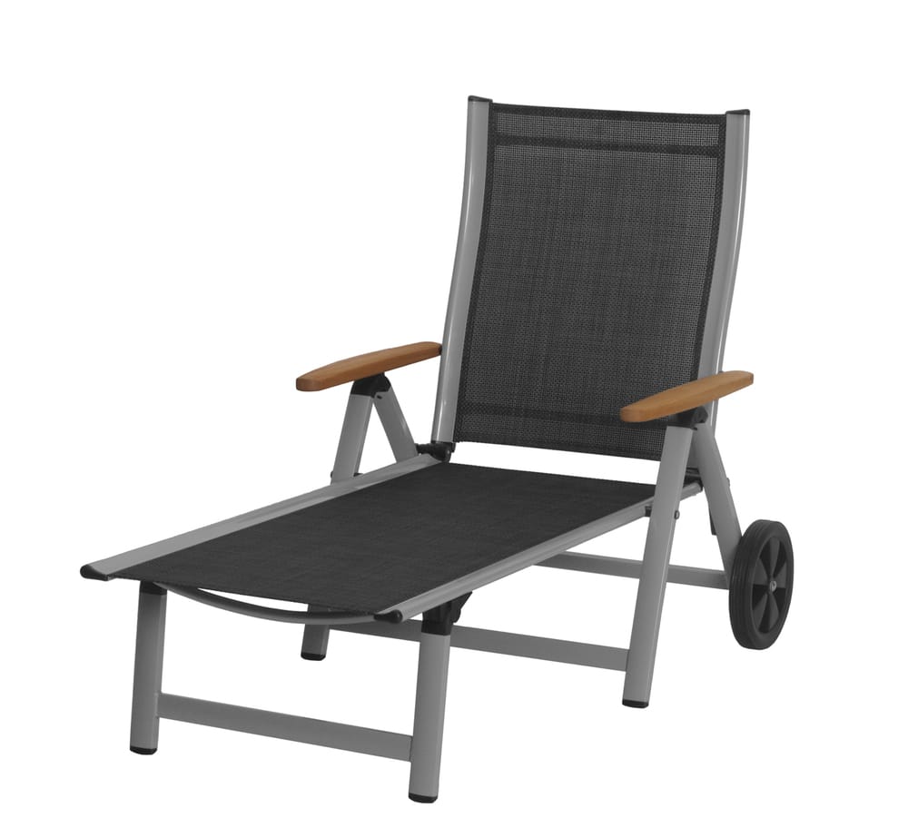 ASS COMFORT lehátko - stříbrné + černé Sun garden