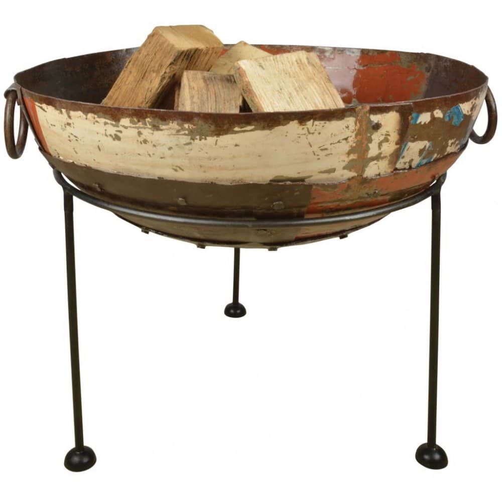 Přenosné ohniště z recyklovaného kovu Dekorhome