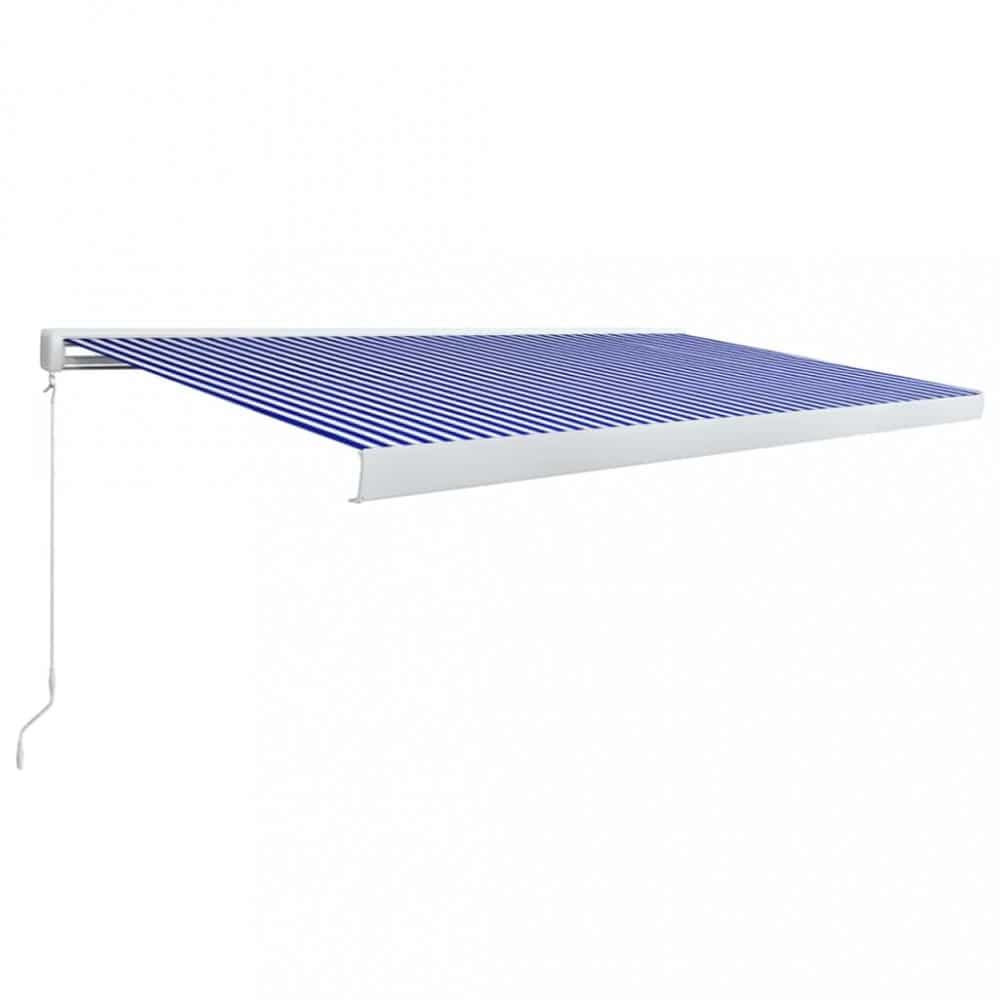 Kazetová markýza s ručním ovládáním 500x300 cm Dekorhome Bílá / modrá