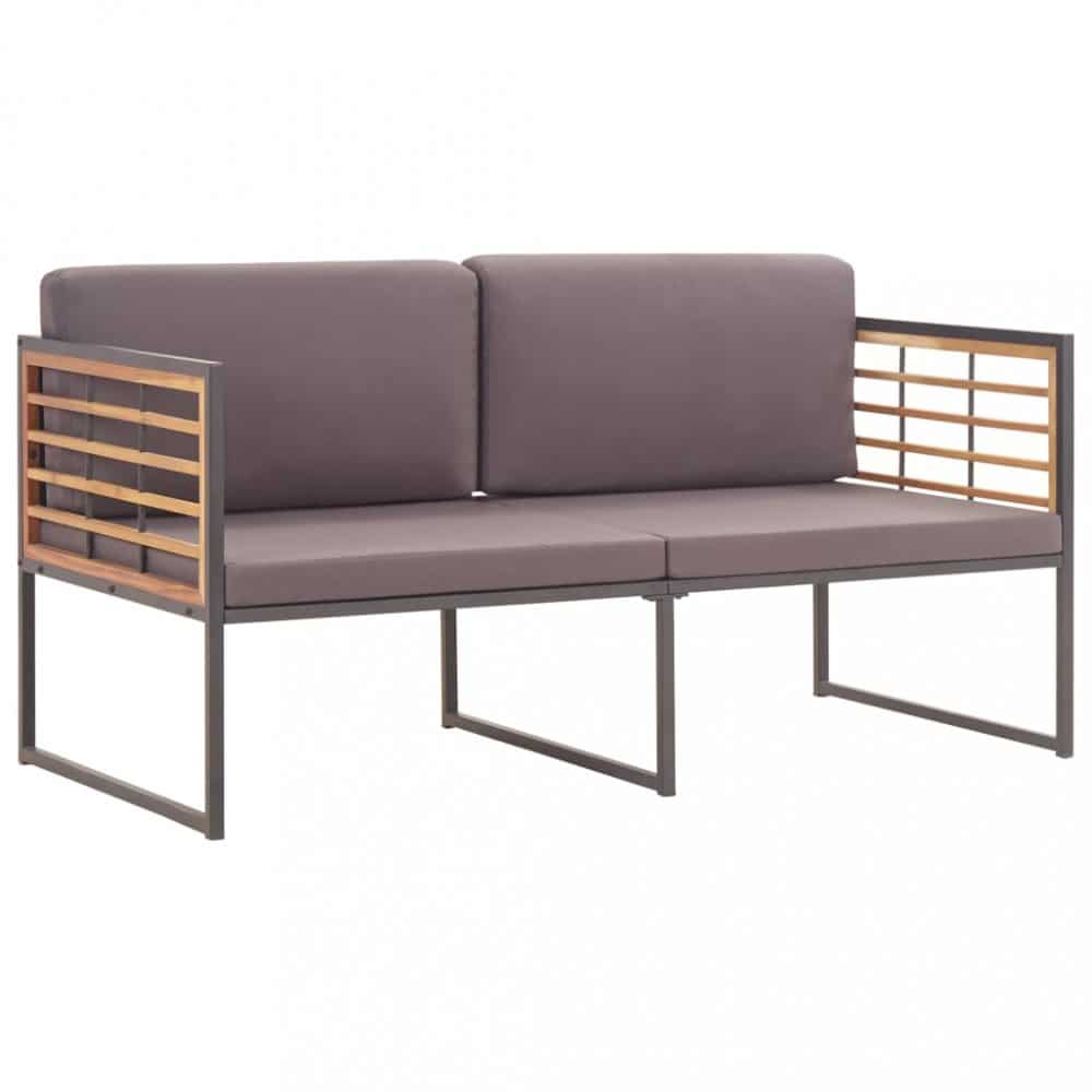 Zahradní lavice s poduškami 136 cm akácie Dekorhome