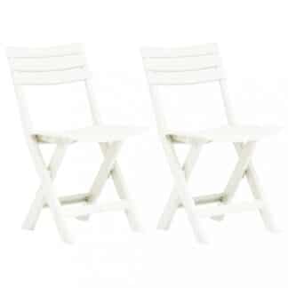 Skládací zahradní židle 2ks plast Dekorhome Bílá