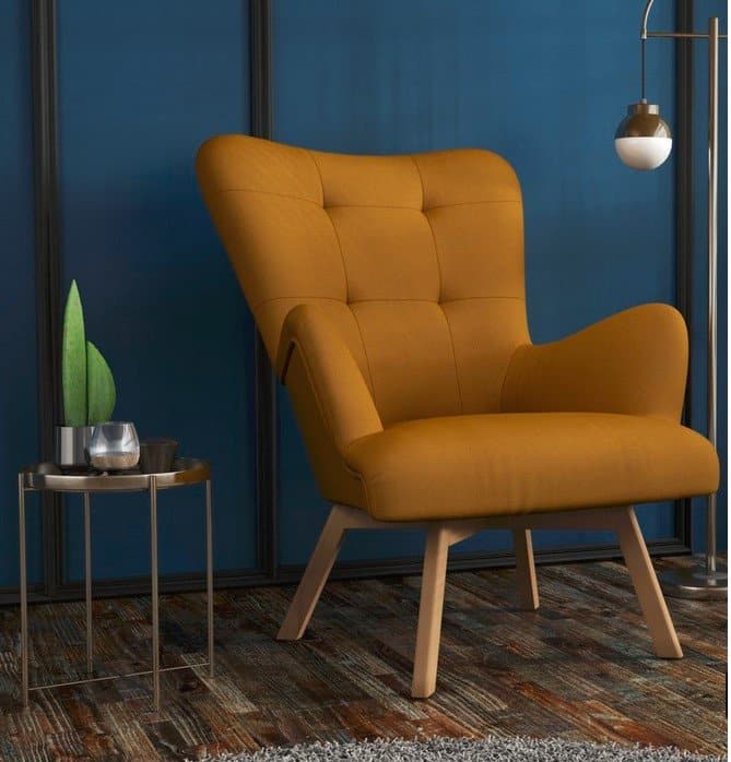Retro křeslo Royal žlutá - FALCO