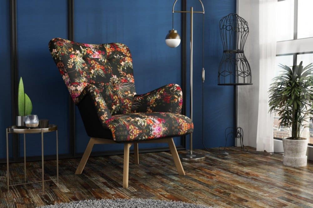 Retro křeslo Royal barevné květy - FALCO
