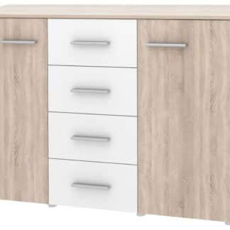 Komoda ALVA 03, dub sonoma/bílá
