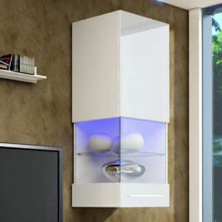 NICEA závěsná vitrína, bílá/bílý lesk